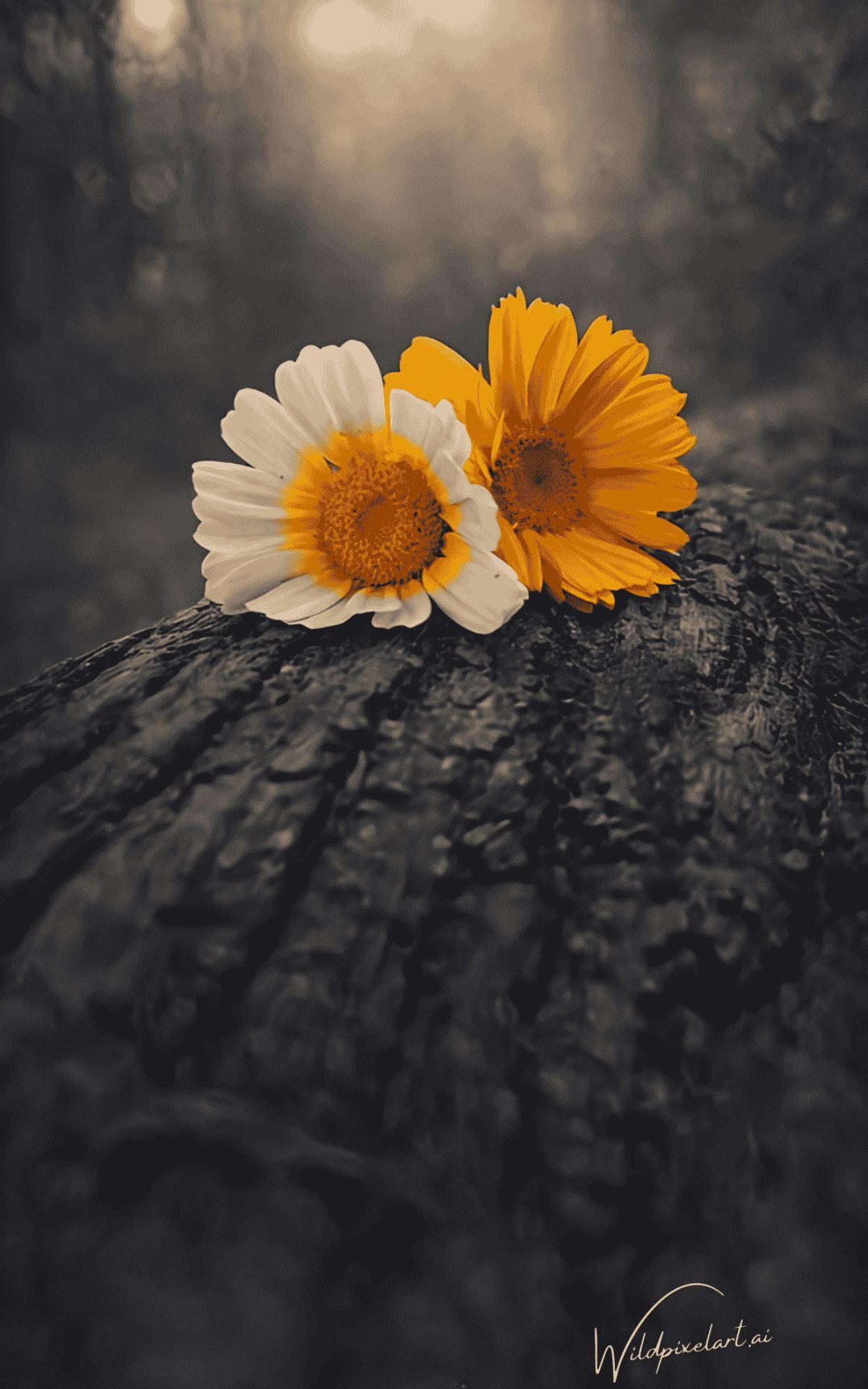 Flower duo daisy photography AI art — WildPixelAI
