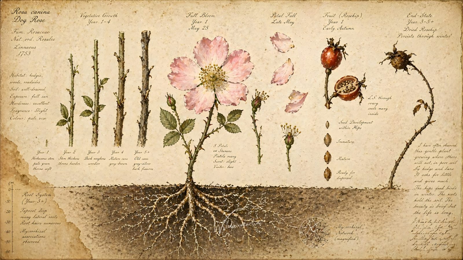 Dried flowers beauty Rosa canina botanical story — WildPixelAI