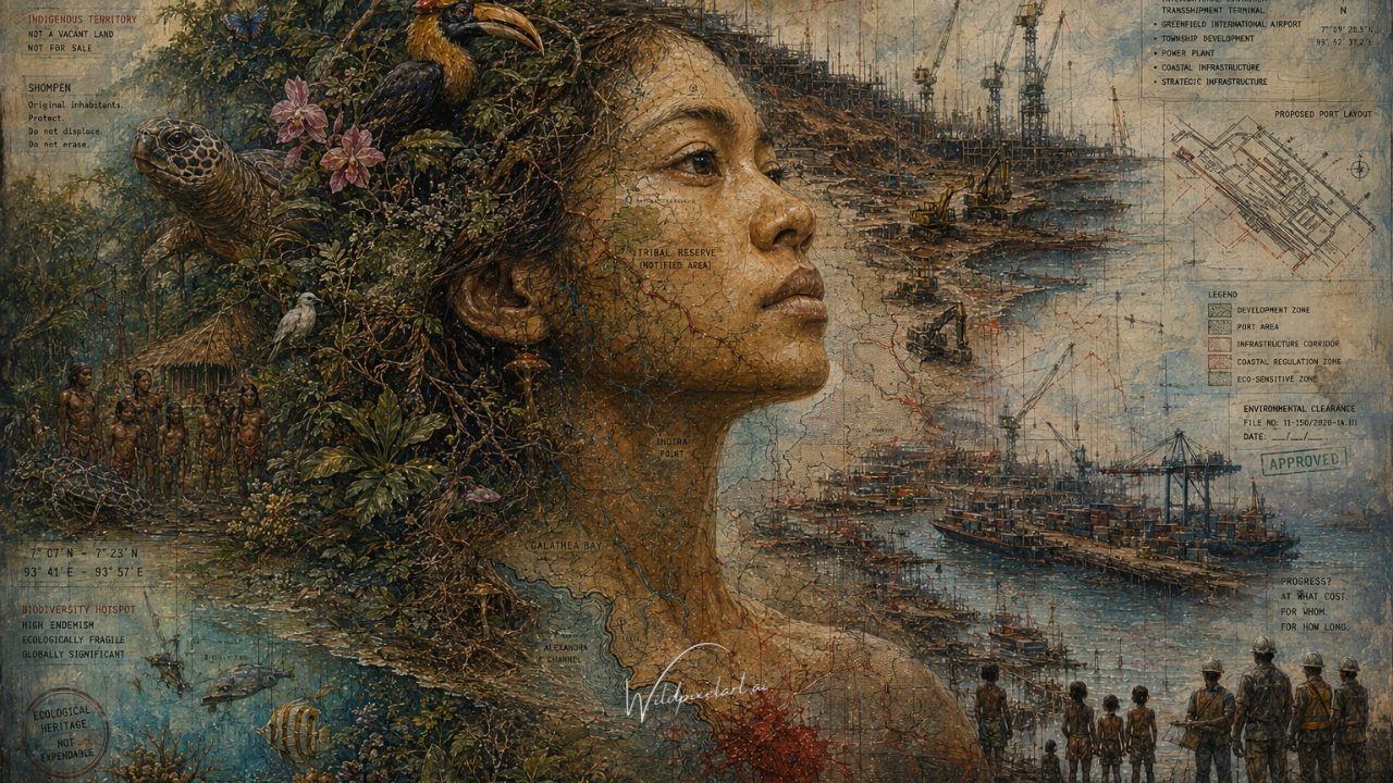 Great Nicobar Shompen tribe development ecology story — WildPixelAI